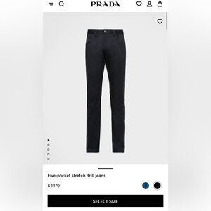 Prada Men's Slim Straight Jeans — Black
